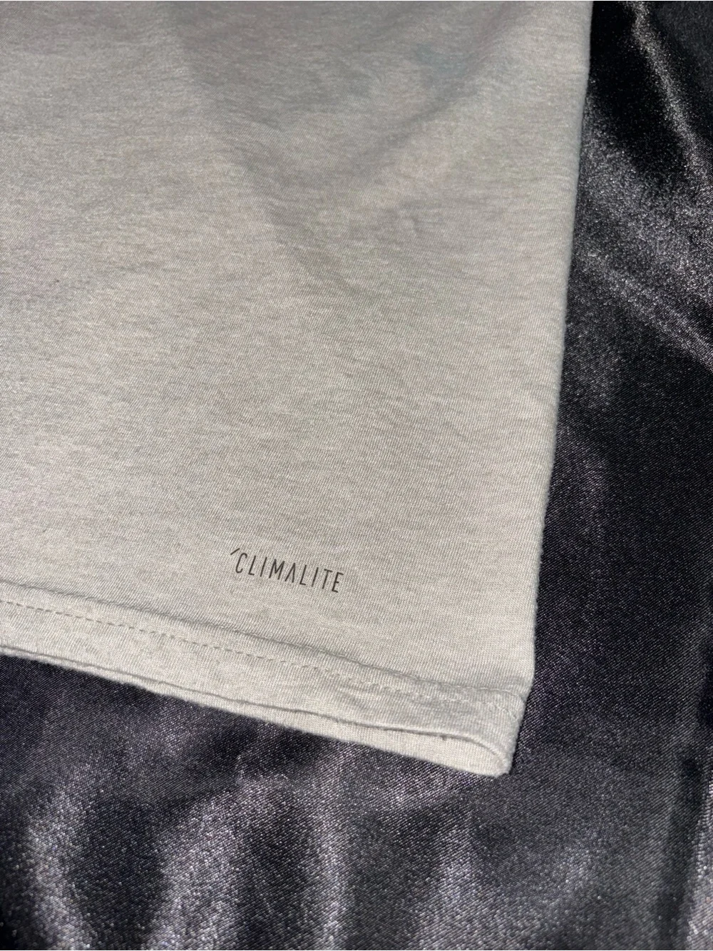 Adidas Men’s Light Gray Logo Tee with Camo Print